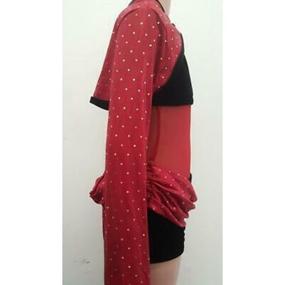 Dance Costume American Dancewear Small Adult Red Unitard Jazz - Picture 3 of 5